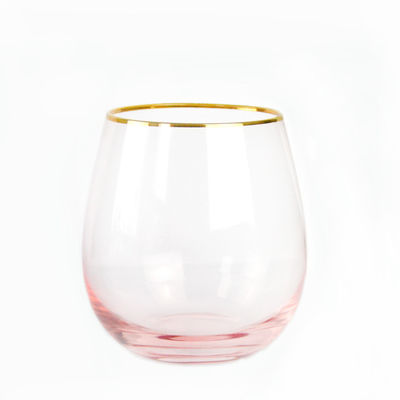 गुणवत्ता Gold Rim Pink Crystal Wine Glass For Holiday Party फैक्टरी
