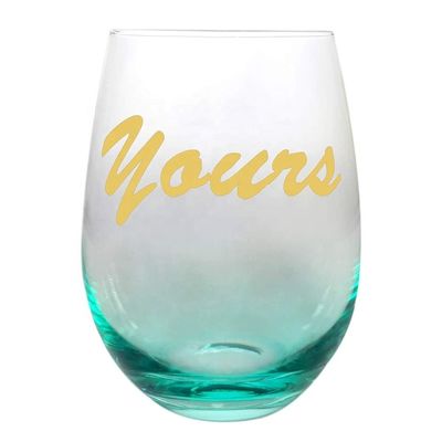 गुणवत्ता Egg Shape  Stemless Clear Wine Glass ，Clear Stemless Wine Glasses With Golden Fonts फैक्टरी