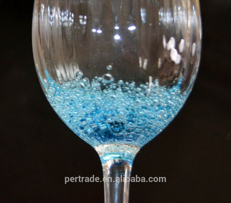 गुणवत्ता Handmade Ocean Blue Wine Goblet Glass With Sparkling Bubbles फैक्टरी