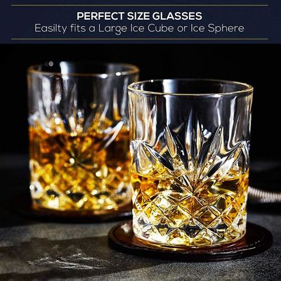 गुणवत्ता Old Fashioned Lead Free Embossed 10 Oz Whiskey Glasses , Whiskey Tasting Glasses फैक्टरी