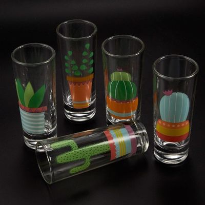 गुणवत्ता Colorful Print Unique Shot Glasses For Tequila Fiesta फैक्टरी