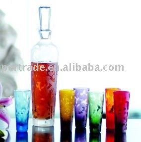 गुणवत्ता Round Shape 6 Color Unique Shot Glass Set For Vodka फैक्टरी