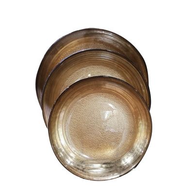 गुणवत्ता Golden Color Dessert Glass Charger Plates , Decorative Charger Plates For Wedding फैक्टरी