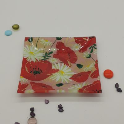 गुणवत्ता Customize Color Ins Cactus Square Glass Dinner Plates फैक्टरी