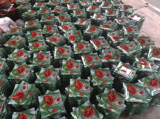 गुणवत्ता Customize Color Ins Cactus Square Glass Dinner Plates फैक्टरी