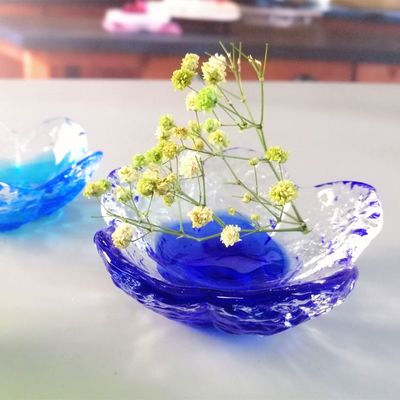 गुणवत्ता Ins Cherry Blossom Glass Sauce Plates For Dinner Table फैक्टरी