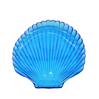 गुणवत्ता Ocean Series Sea Shell Blue Glass Charger Plate For Dessert फैक्टरी