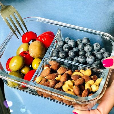 गुणवत्ता 3 Compartment Heat Resistant Borosilicate Glass Charger Plates फैक्टरी