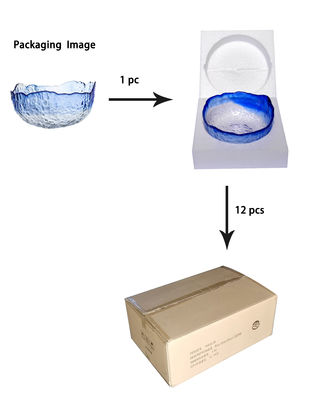 गुणवत्ता Hammered Pattern Irregular Shape Crystal Salad Serving Bowl फैक्टरी