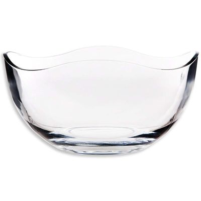 गुणवत्ता Transparent Durable Wave Rim Glass Charger Plates , Fruit Salad Glass Bowl फैक्टरी