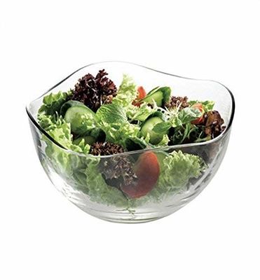 गुणवत्ता Transparent Durable Wave Rim Glass Charger Plates , Fruit Salad Glass Bowl फैक्टरी