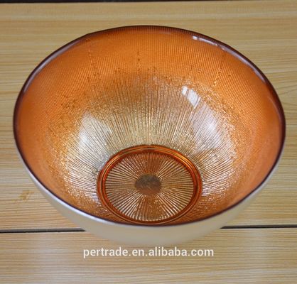 गुणवत्ता Silver Gold Decorated Glass Charger Plates For Salad Bowl फैक्टरी