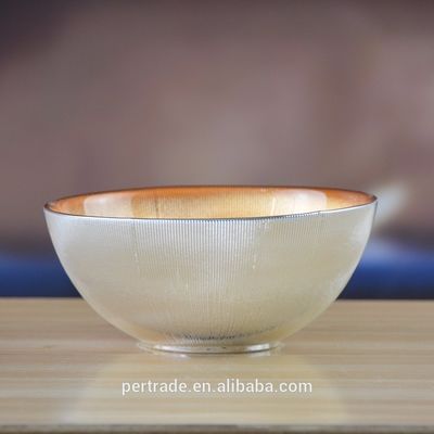 गुणवत्ता Silver Gold Decorated Glass Charger Plates For Salad Bowl फैक्टरी