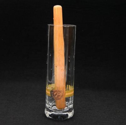 गुणवत्ता 8" Cylinder Crystal Cocktail Glasses With Wood Pestle फैक्टरी