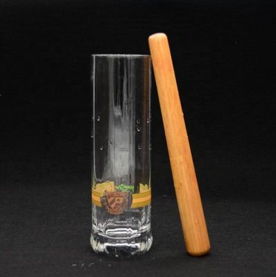 गुणवत्ता 8" Cylinder Crystal Cocktail Glasses With Wood Pestle फैक्टरी