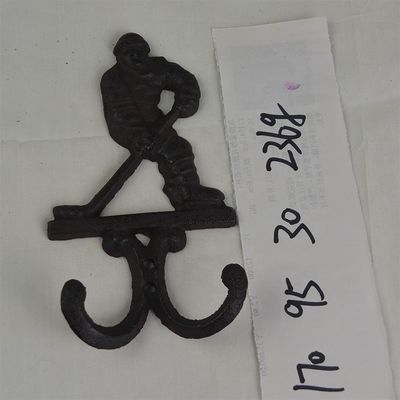 गुणवत्ता Ice Hockey Rustic Cast Iron Coat Hooks Cast Iron Crafts फैक्टरी