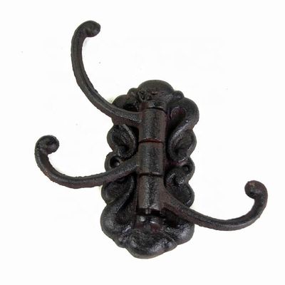 गुणवत्ता Vintage Black Iron Hooks Cast Iron Crafts For Entryway फैक्टरी