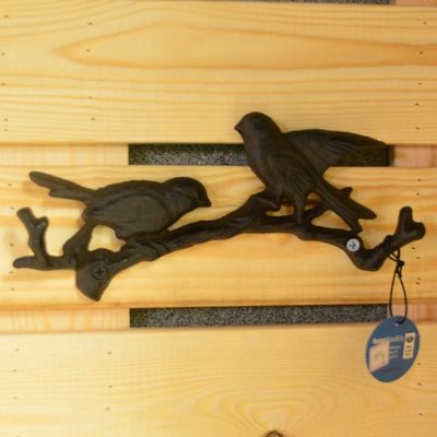 गुणवत्ता Antique Wall Mount Bird shape Black Iron Coat Hooks फैक्टरी