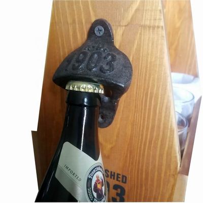 गुणवत्ता Wall Mount Iron Bottle Opener Cast Iron Crafts For Bar Club फैक्टरी