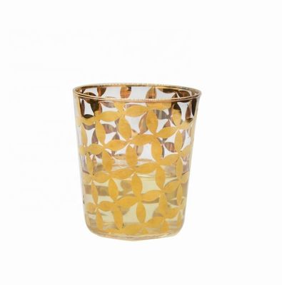 गुणवत्ता Gold Print High End Stemless Wine Glass Tumbler , Crystal Highball Glasses फैक्टरी
