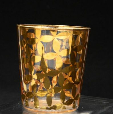 गुणवत्ता Gold Print High End Stemless Wine Glass Tumbler , Crystal Highball Glasses फैक्टरी
