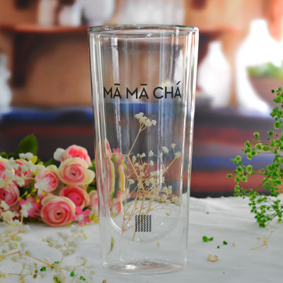 गुणवत्ता Double Wall Heat Resistant Round Tall Tumbler Glass फैक्टरी