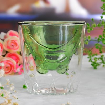 गुणवत्ता Green Borosilicate Double Layer Colored Drinking Glasses फैक्टरी