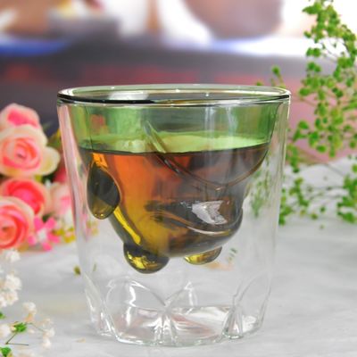गुणवत्ता Green Borosilicate Double Layer Colored Drinking Glasses फैक्टरी