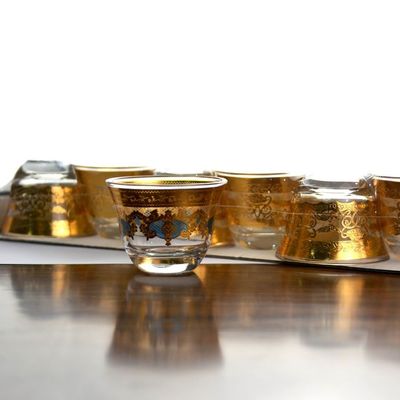 गुणवत्ता High End Luxury Gold Decal Decorated Tumbler Drinking Glasses फैक्टरी