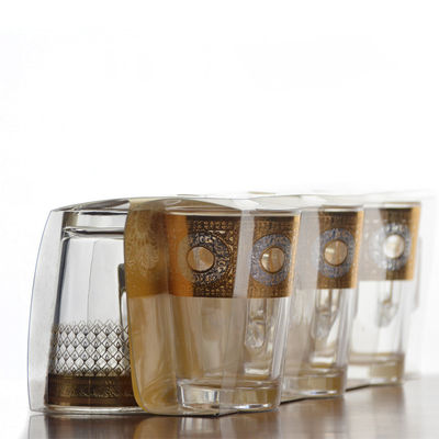 गुणवत्ता Golden Decorated Gold Decal Tumbler Drinking Glasses फैक्टरी