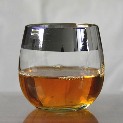 गुणवत्ता Silver Rim Ion Plated Platinum Tumbler Drinking Glasses फैक्टरी