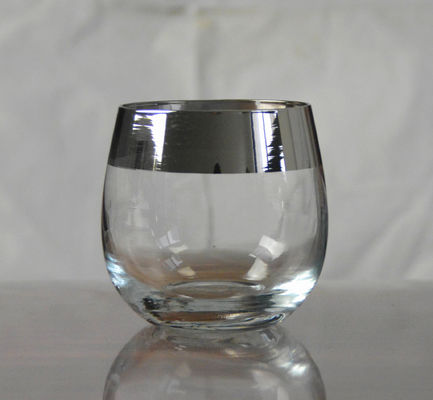 गुणवत्ता Silver Rim Ion Plated Platinum Tumbler Drinking Glasses फैक्टरी