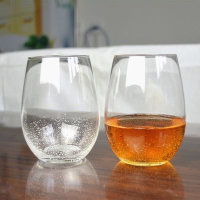 गुणवत्ता 500ml Transparent Stemless Whiskey Tumbler Glasses , Wine Glass Tumbler फैक्टरी