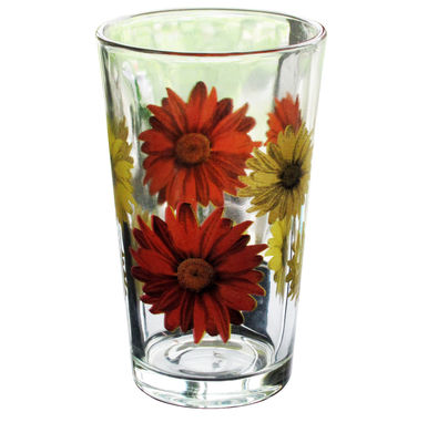 गुणवत्ता Silk Printed Blooming Daisy 16 Oz Highball Glasses फैक्टरी
