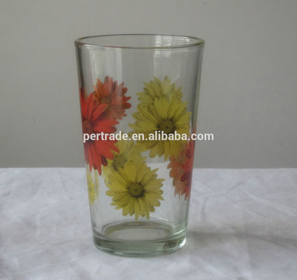 गुणवत्ता Silk Printed Blooming Daisy 16 Oz Highball Glasses फैक्टरी