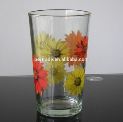 गुणवत्ता Silk Printed Blooming Daisy 16 Oz Highball Glasses फैक्टरी