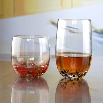 गुणवत्ता Red Stars Bottomed Creative Macadam Tumbler Drinking Glasses फैक्टरी