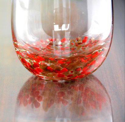 गुणवत्ता Red Stars Bottomed Creative Macadam Tumbler Drinking Glasses फैक्टरी