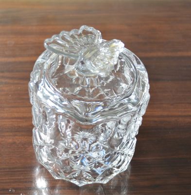 गुणवत्ता Butterfly Embossed Creative Crystal Glass Storage Jars फैक्टरी
