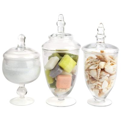 गुणवत्ता Multipurpose Set Of 3 Clear Glass Jars For Kitchen फैक्टरी