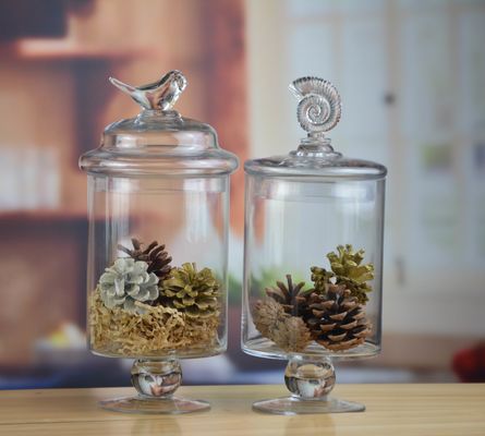 गुणवत्ता Bird Handle Glass Canister With Lid फैक्टरी