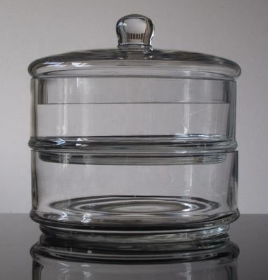 गुणवत्ता Handblown 3 Layer Stackable Storage Jars With Lids फैक्टरी