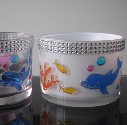 गुणवत्ता Handpainted Votive Candle Holders With Ocean Fish Pattern फैक्टरी