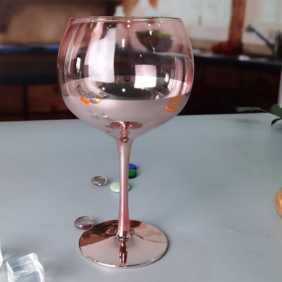 गुणवत्ता 11cm Dia 2pk Pink Gin Glasses Ion Plated Balloon Crystal Wine Glass फैक्टरी