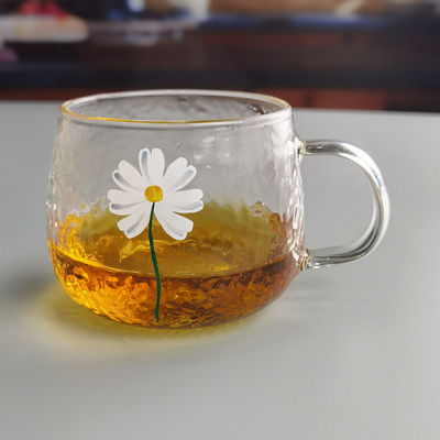 गुणवत्ता Borosilicate Hammered Texture Tumbler Drinking Glasses With Golden Rim फैक्टरी