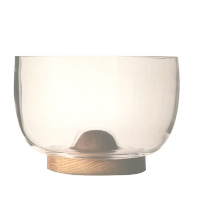 गुणवत्ता 9" crystal salad bowl with solid wood stand peak bottom फैक्टरी